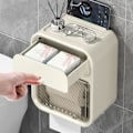 Pikkukuva 5 / 7: Seinäkiinnitteinen rullatyyppinen wc-paperinjakaja, vedenkestävä paperirullan säilytyslaatikko laatikolla, liimautuva wc-paperin rullanpidike