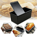 Miniatyrbild 3 av 4: 750g Non-stick Loaf Pan Rectangle Bakform Tårta Toast Form Bricka + Lock