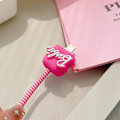 Miniatyrbilde 4 av 5: Rosa Barbie Kabelbeskytter for iPhone-lader, Kawaii 3D Barbie Design Datakabelbitt USB-lader Datakabel Telefontråd Beskytter