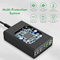 Miniatyrbilde 2 av 5: 96W 6-port USB-ladestasjon for skrivebord med 3 USB-C-porter og QC3.0-porter, 20W hurtiglader EU-plugg