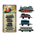 Miniatyrbillede 1 af 5: Børns drenge piger mini simulation damptog træk-tilbage tog model diecast lokomotiv legesæt legetøj Blue