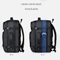 Miniatyrbilde 4 av 5: 40L Utvidbar Ryggsekk med USB-Port, 17 Tommers Laptopstropp, Vanntett Reise- og Forretningsryggsekk for Menn FR