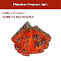 Miniatyrbilde 3 av 5: LED kunstig flammelys, flammefri peislys LED peis med realistisk vedbrennende flamme-YUHAO Red