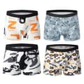 4-pak herreunderbukser, afslappede, åndbare, komfortable, elastiske sportsshorts M