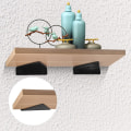 Miniatyrbild 3 av 5: 4-pack flytande hyllkonsoler, osynliga triangulära väggkonsoler, dolda väggkonsoler för hyllor, svarta