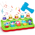 Miniatyrbillede 1 af 6: Baby Legetøj 1 År Gammel Pop Up Dyr Baby Legetøj 9 12 18 Måneder, Montessori Legetøj Med Musik Og Lyde, Tidlig Læring Legetøj