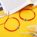 Miniatyrbillede 4 af 6: 2 stk. onde øje armbånd håndlavet sort onde øje armbånd beskyttelse armbånd heldig venskabsarmbånd