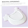 Miniatyrbillede 2 af 7: 1 stk. høne tallerken palle frugtskåle tegneserie høne form bakke holdbar frugtbakke servering mad dessert bakke morgenmad bakke pink porcelæn