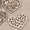 Miniatyrbillede 2 af 2: 10 stk. træmærker Mors dag hjerte træ hjerte chip håndværk træ udskæring diy hjerte træ skive 8pcs