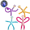 Miniatyrbilde 2 av 4: 4 stk Teleskopisk sugekopp Giraff leketøy, Formendrende Giraff Teleskoprør Tegneserie Puslespill Sugekopp Foreldre-barn Interaktiv Dekompresjonsleketøy With light