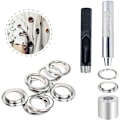 Miniatyrbild 3 av 5: 100 Set Öljetter Kit Öljetter Monteringsverktyg för Presenning Tyg Gardiner (2/5 Tum Innerdiameter)