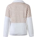 Pikkukuva 3 / 5: Naisten collegepaidat, takit, raidallinen värilohko, pitkähihainen lämmin takki, tunika, pusero, muodikkaat collegepaidat, syksyyn ja talveen, S-XXL Apricot M