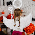 Miniatyrbillede 5 af 5: Englevinger, 3 stk./sæt Lysende Englevinger og Haloer med LED-lys, børnekostume til juleaften, fest White 80x40cm