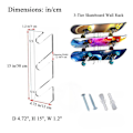 Miniatyrbillede 4 af 5: 1 par skateboard display stativ Akryl vægstativ Fast montering indendørs flydende skateboard opbevaringsbeslag vægholder Transparent