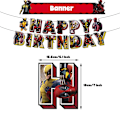 Pikkukuva 2 / 6: Deadpool Wolverine Teemainen Hyvää Syntymäpäivää Banneri Ilmapallot Set Kakun Koriste Juhlakoristelu