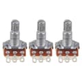 3st B250k Potentiometer Splined Pot Elgitarr Bas Effekt Förstärkare Ton Volym