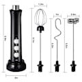 Miniatyrbilde 3 av 5: Melkeskummer Håndholdt, 3-trinns USB Oppladbar Elektrisk Visp, Mini Skummer, Med 3 Rustfrie Visper Perfekt For Bulletproof Kaffe, Latte, Cappuccino black