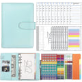 Miniatyrbillede 1 af 5: A6 Budget Binder med lynlås kuverter PU læder genopfyldelig pengebesparende binder