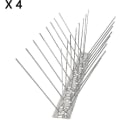 Miniatyrbilde 2 av 5: Fuglespikes i rustfritt stål - 4 stk, 33 cm lengde - Fuglerepellent for balkongtak og vinduer