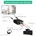 Miniatyrbilde 5 av 5: Digital til Analog Lydkonverter, dac Digital Spdif Optisk til Analog L/r Rca & 3.5mm Aux Stereo Au black