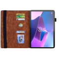 Miniatyrbild 4 av 5: Präglad läderfodral för Lenovo Tab P12 12.7 Brown