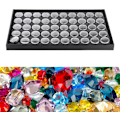 Miniatyrbilde 2 av 7: Neglekunst Tips Oppbevaringsboks, Manikyr Tom Glitterstøv Pulver Smykke Displayboks, 50 Grid Gem Container Pots Stablebar Gem Jar Brett Dekorasjon Verktøy