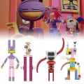 Miniatyrbillede 3 af 4: 7 stk Amazing Digital Circus Building Blocks Jax Game Anime Bricks Collection Cartoon Model Legetøj Børn Uddannelsesgaver