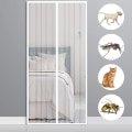 Miniatyrbild 1 av 5: 2024 Magnetisk Myggnät 140x240cm(55x94inch) Myggdörr Magnetisk Myggnät Fönster Lätt Att Installera För Hallar, Dörrar, Vit