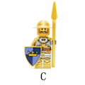 Miniatyrbild 4 av 4: LOJO AX9802 Medeltida Riddare Serie Gyllene Riddare Byggsten Leksak för Barn