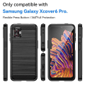 Pikkukuva 2 / 2: Samsung Galaxy Xcover6 Pro 5g/xcover Pro 2 5g:lle iskunkestävä Tpu-puhelinkotelo, hiilikuituteksturoitu harjattu pinta, kulutusta kestävä suojus Black