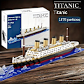 Miniatyrbillede 4 af 5: Byggeklods samlelegetøj Titanic Giant Dreng Pige Puslespil Krydstogtskib Model1878 Stk 1878 pcs