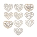 Miniatyrbillede 1 af 2: 10 stk. træmærker Mors dag hjerte træ hjerte chip håndværk træ udskæring diy hjerte træ skive 8pcs