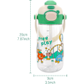 Pikkukuva 2 / 6: 480 ml:n lasten vesipullot, vuotamattomat, lasten vesipullo kouluun, jossa silikonipilli ja juomakärki, lukittava kansi, BPA-vapaa, Tritan-muovi