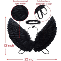 Miniatyrbilde 4 av 5: Englevinger og glorie for voksne, hvite englevinger for barn, Halloween, jul Black