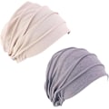Miniatyrbild 1 av 5: 2-pack slouch beanie-mössa i bomull, sovhatt, elastisk, lätt, chemo-mössa, beanie-mössa för hår, skönhetsmössa för kvinnor