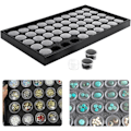 Miniatyrbilde 3 av 7: Neglekunst Tips Oppbevaringsboks, Manikyr Tom Glitterstøv Pulver Smykke Displayboks, 50 Grid Gem Container Pots Stablebar Gem Jar Brett Dekorasjon Verktøy
