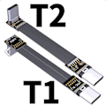 Miniatyrbild 3 av 5: USB 3.1 Typ C till Typ C Förlängningskabel 90 Graders Adapter FPC FPV Bandplatt USB C-kabel 3A 10gbp