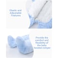 Miniatyrbild 4 av 7: Baby Hooded Rompers Flanell Vinterkläder Footed Rompers Långärmade Jumpsuits för 0-12 månader Blue 0-3months