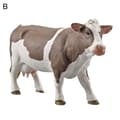Djurmodell Solid Noggrant utförande Plast Simmental Ko Djurmodell för skrivbordsdekoration B