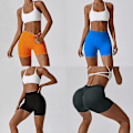Miniatyrbillede 5 af 5: Sømløse Hip Lift Sports Shorts Høj Elastisk Åndbar Fitness Bukser Til Løb Cykling Grey L