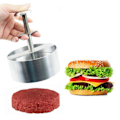 Miniatyrbild 2 av 5: Tyuhe Burgerpress i Rostfritt Stål, Livsmedelsklassad, Enkel Användning, Justerbar Biffhöjd, Multifunktionell Rund Burgerform 8 cm