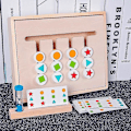 Miniatyrbillede 3 af 4: Læring Legetøj Slide Puslespil Farve & Form Matching Hjerne Teasers Logik Spil Førskolepædagogiske Trælegetøj Til Børn Drenge Piger Alder 3 4 5 6 7 År O