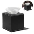 Leather Tissue Box Holder - Black Black