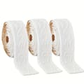 3 Rolls 3D Embossed Flexible Foam Wall Decor, Light Luxury Crown Design, with Self-Adhesive Backing, Decorative Wallpaper Border off white