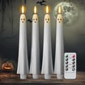 Flameless Taper Candles with Flickering Battery Operated and Remote Control and Timer (4-Pack) 4 Pack