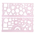 Pikkukuva 1 / 5: 2 kpl Kirkas geometrinen piirtoviivain Monitoiminen Tarkka ja helppokäyttöinen Geometrinen kolmiokulmamittari Suorakulma Kaesi Pink