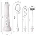 Miniatyrbilde 3 av 5: Melkeskummer Håndholdt, 3-trinns USB Oppladbar Elektrisk Visp, Mini Skummer, Med 3 Rustfrie Visper Perfekt For Bulletproof Kaffe, Latte, Cappuccino white