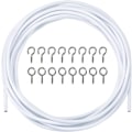 Miniatyrbillede 1 af 7: 3 meter hvidt netgardin ledning kabel voile ledning kabel, netgardin ledning og kroge sæt med 8 øjne og 8 kroge