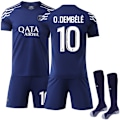 Miniatyrbild 1 av 2: 2024-2025 Paris Saint-Germain Bortaställ Barn Vuxen Fotbollströja Kit No.10 O.Dembélé S