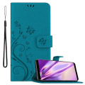 Miniatyrbillede 2 af 5: S8 Cover Case - Med blomstermønster og standfunktion og slot FLORAL BLUE Galaxy S8